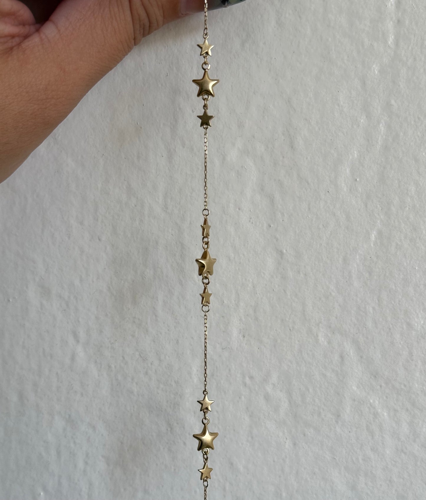 14k Puffy Star + Cable Bracelet