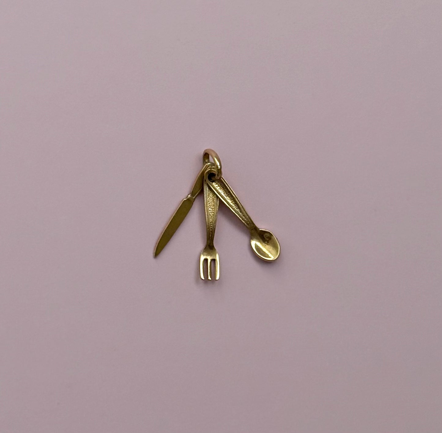 14k Utensil Set Pendant