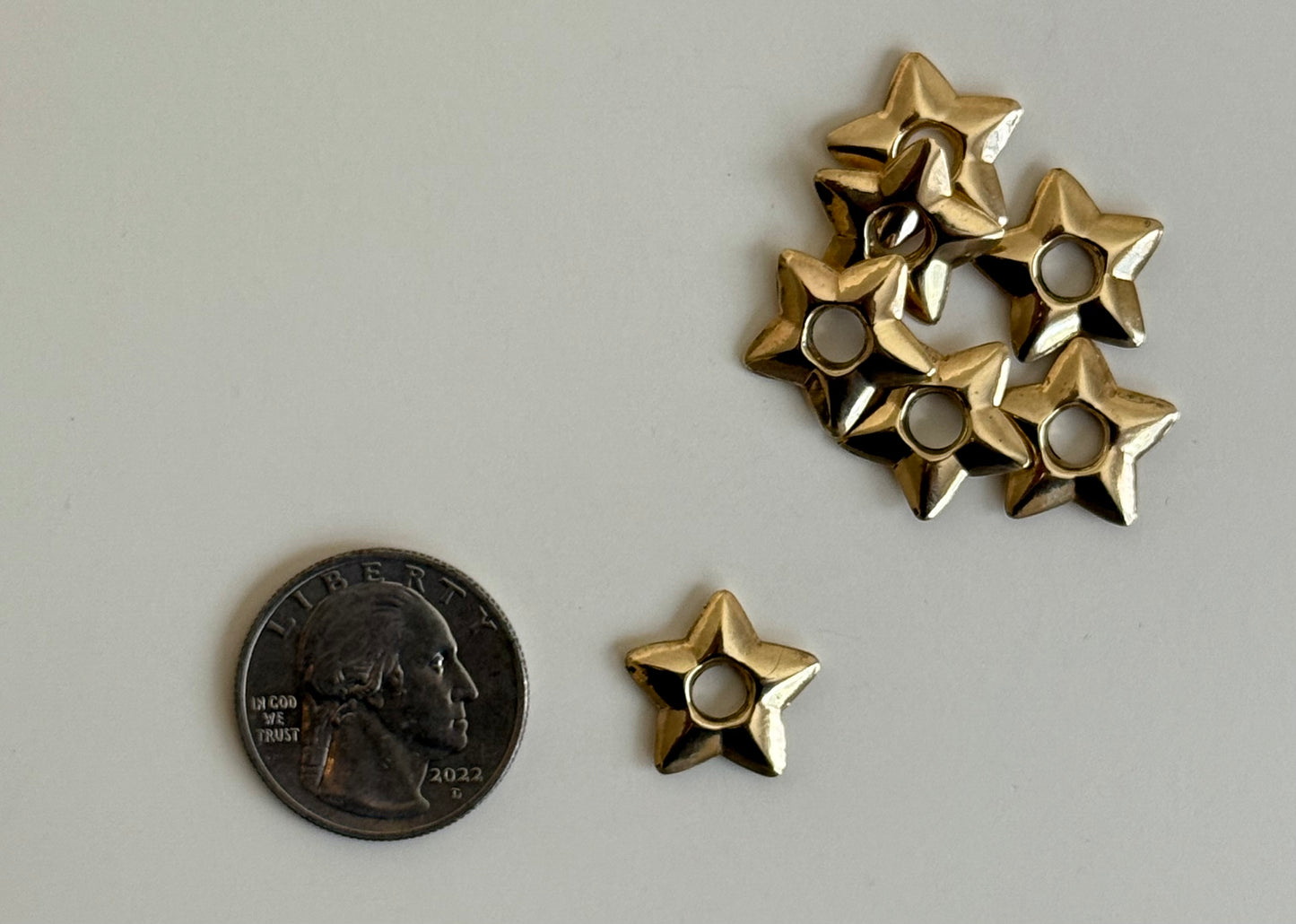 10k Puffy Star Slider Pendants