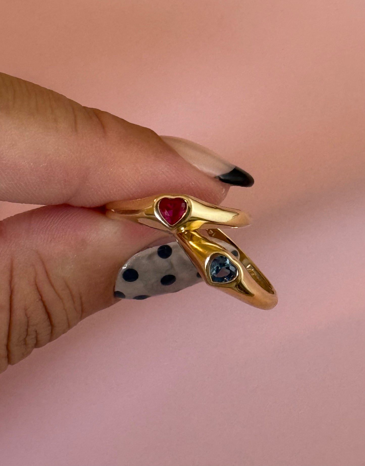 14k Cubic Zirconia Heart Rings
