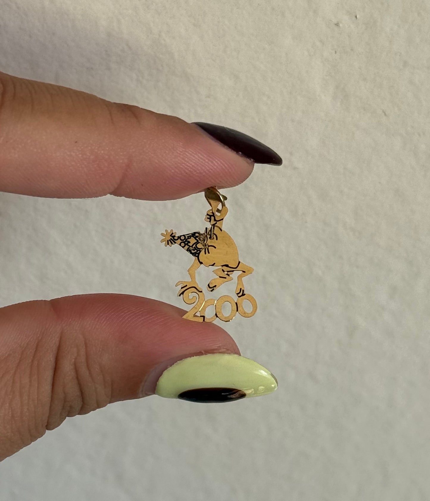 Vintage 14k + Enamel Taz 2000 Pendant