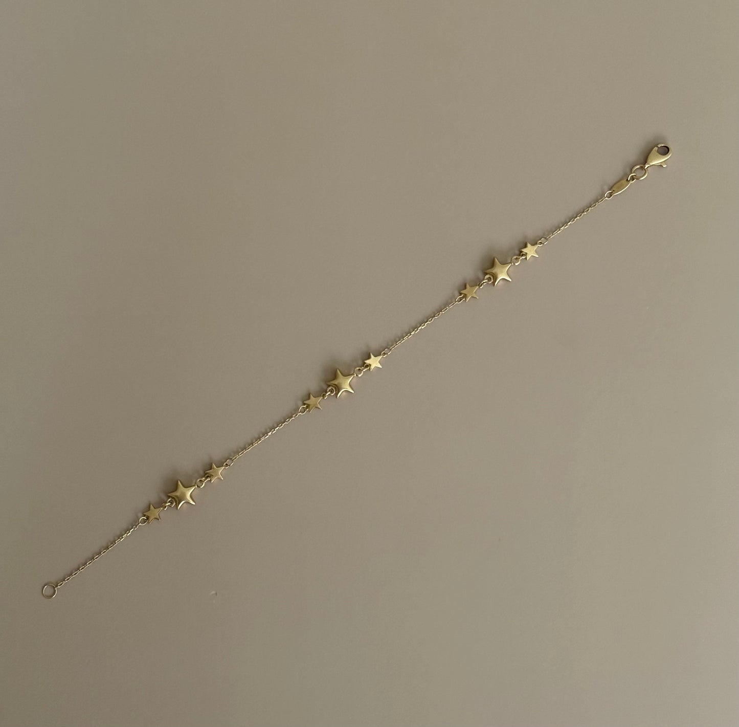 14k Puffy Star + Cable Bracelet