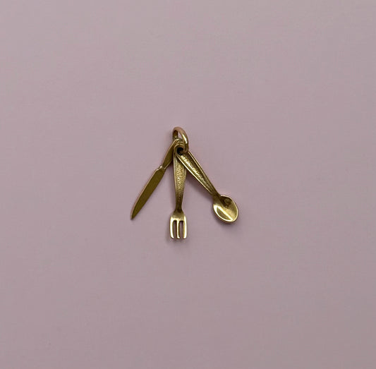 14k Utensil Set Pendant