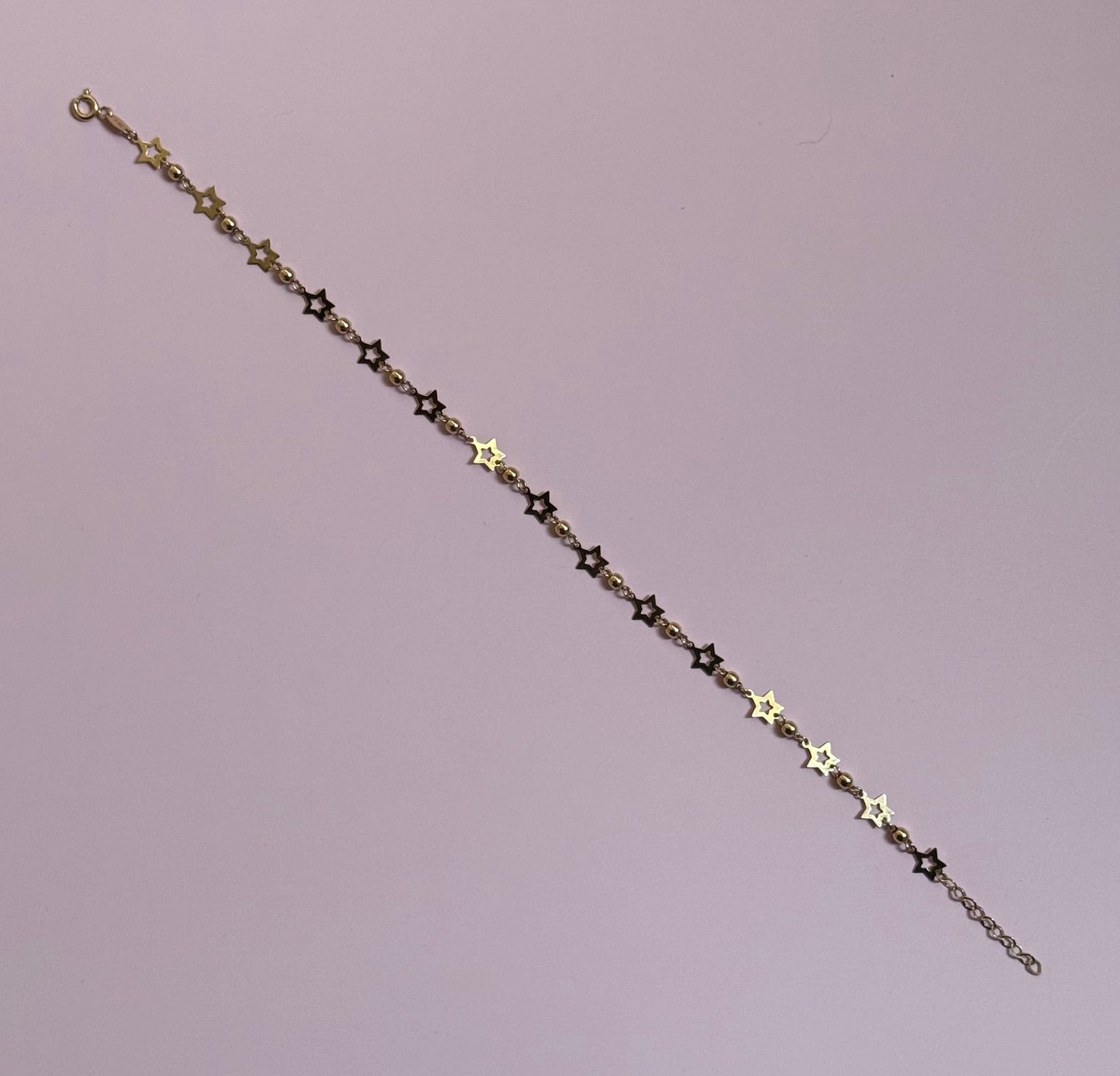 14k Star Bead Anklet
