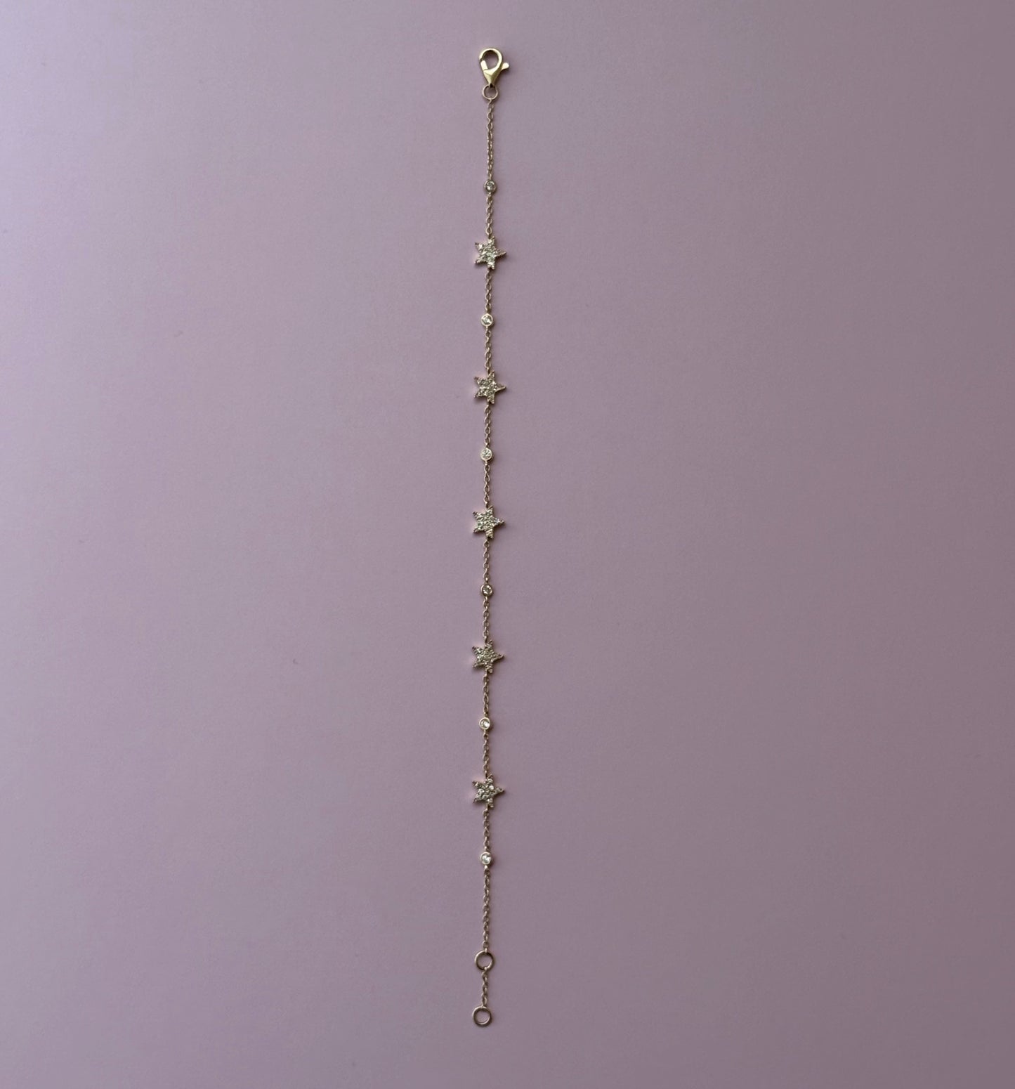 14k Diamond Star + Bezel Bracelet