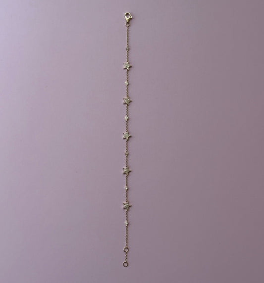 14k Diamond Star + Bezel Bracelet