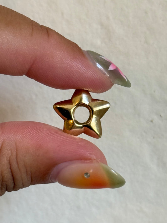 10k Puffy Star Slider Pendants