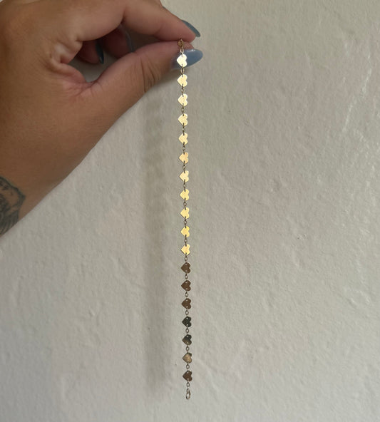 14k Heart Link Bracelet