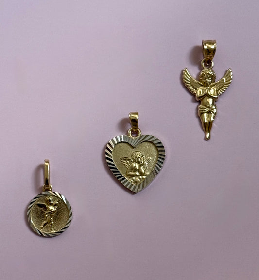 14k Cherub Pendants