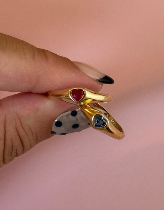 14k Cubic Zirconia Heart Rings