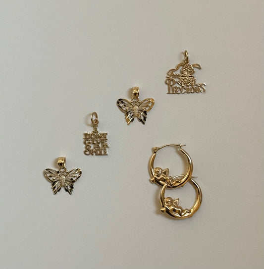 14k Pendants & Cherub Hoops