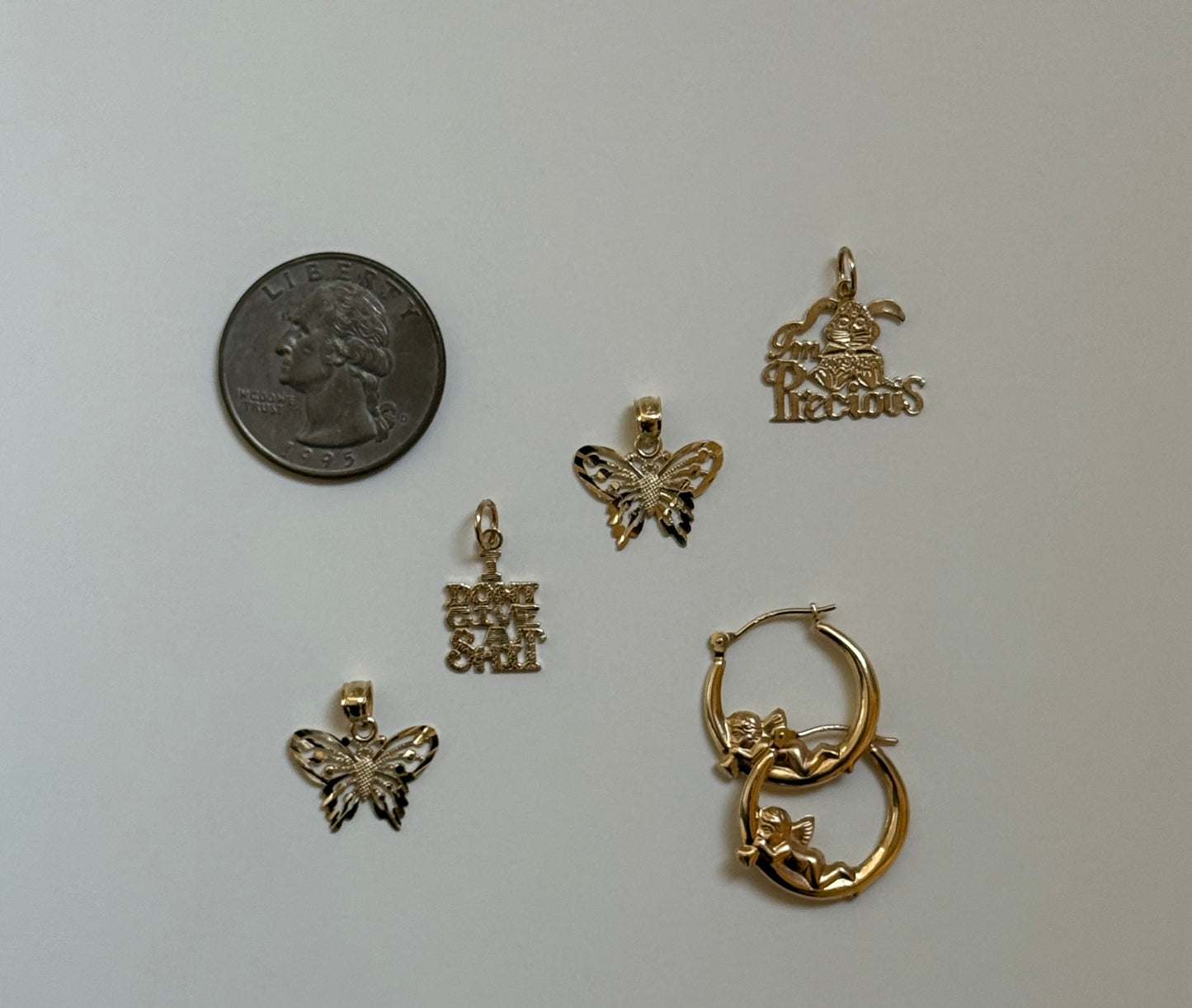 14k Pendants & Cherub Hoops