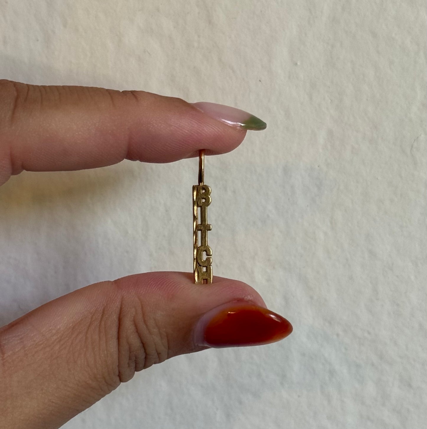 Vintage 14k Bitch Pendant