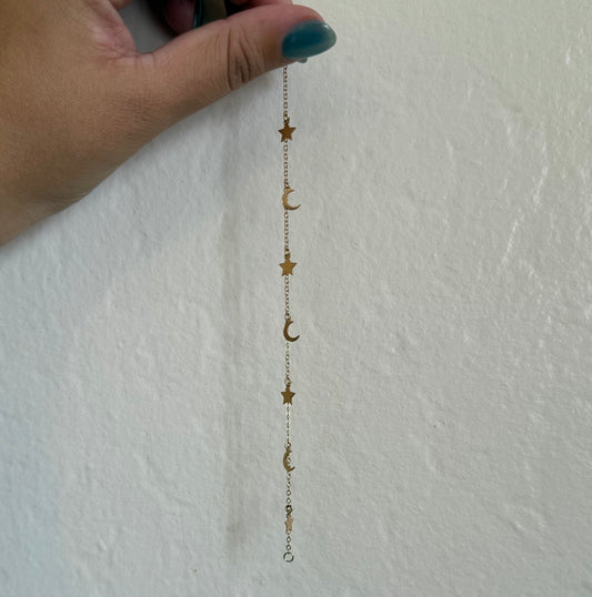 14k Star + Moon Charm Bracelet