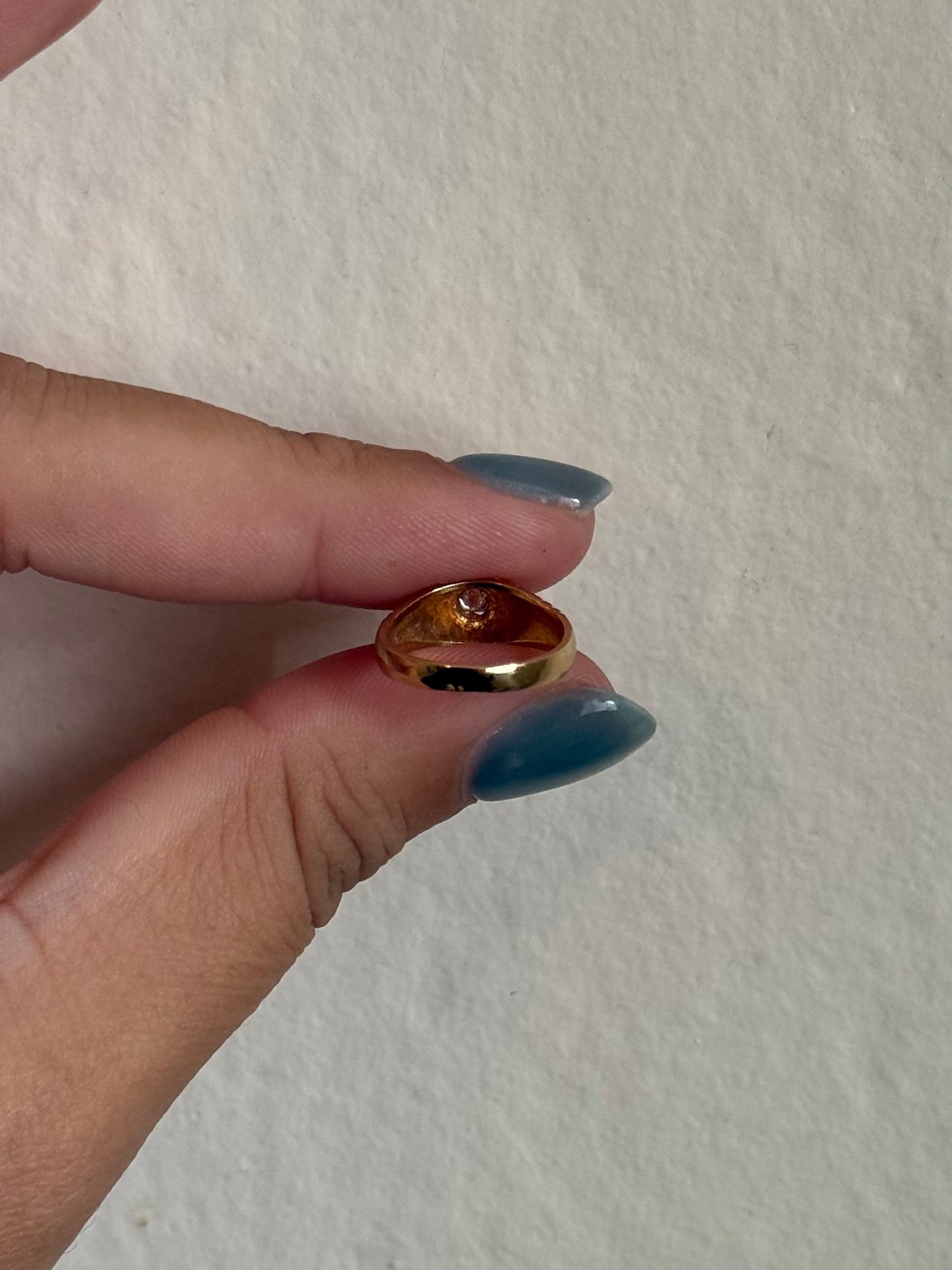 14k Ribbed Diamond Ring