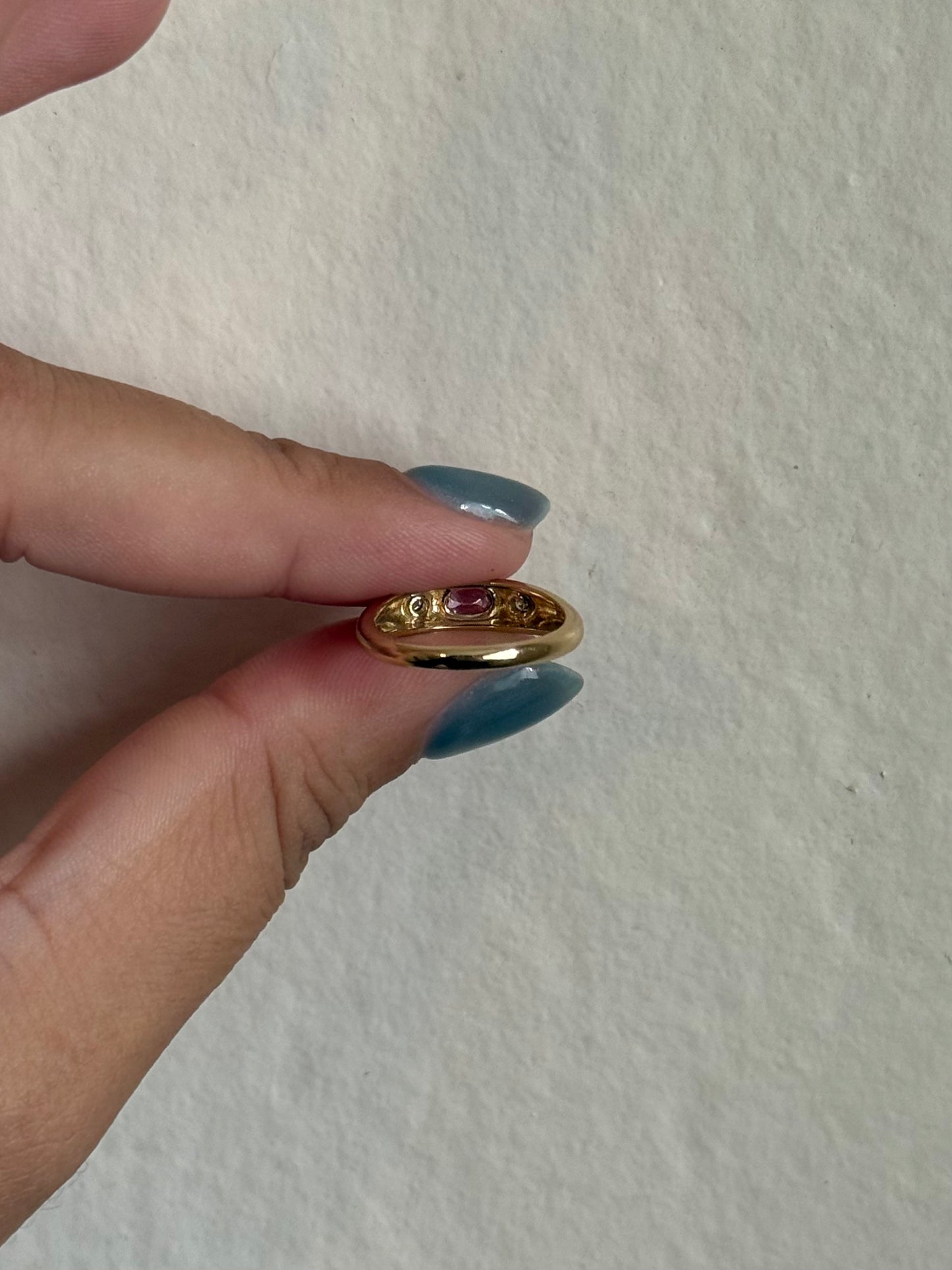 14k Pink Sapphire + Diamond Ring