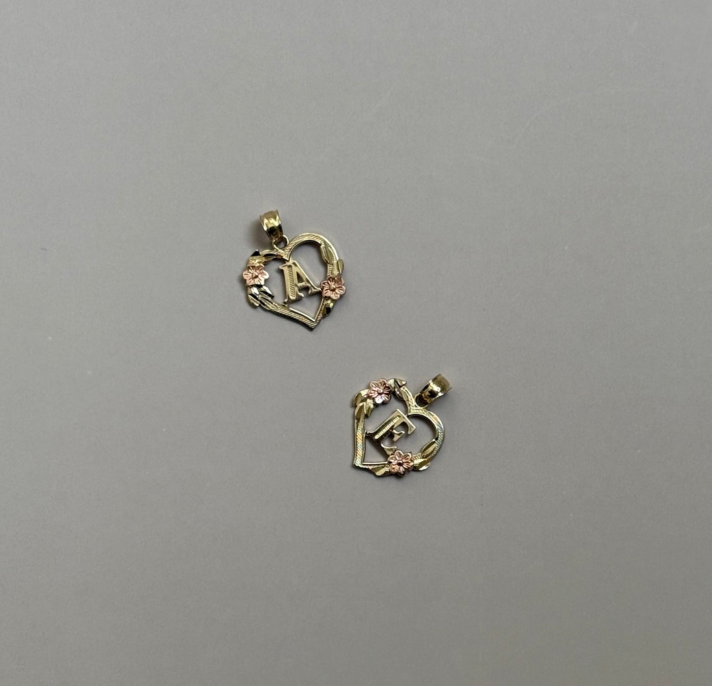 14k Two Tone Initial Pendants