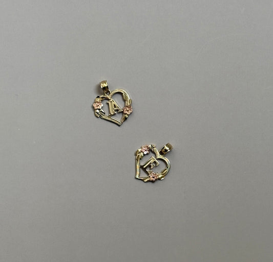 14k Two Tone Initial Pendants
