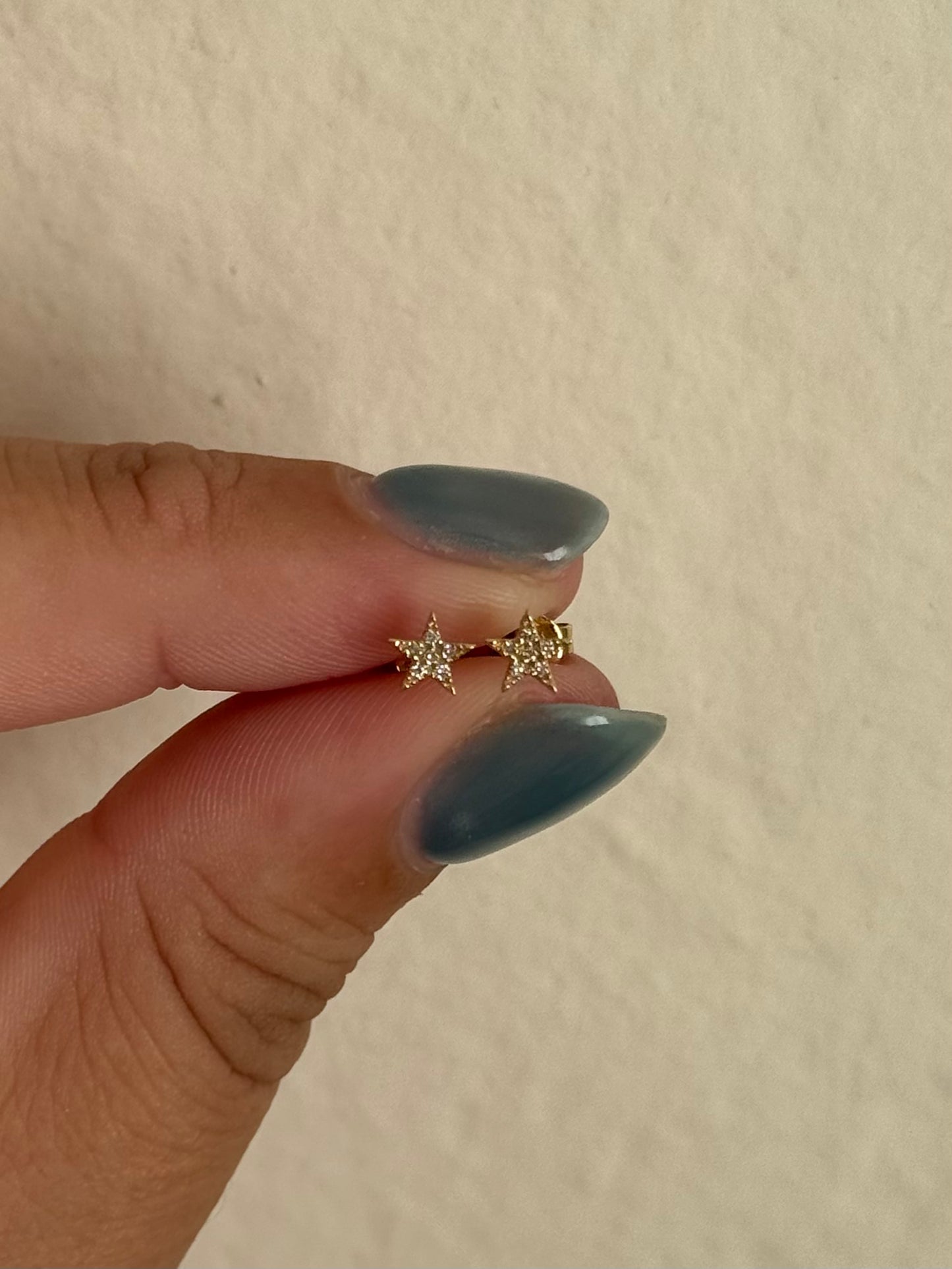 14k Diamond Star Stud Earrings