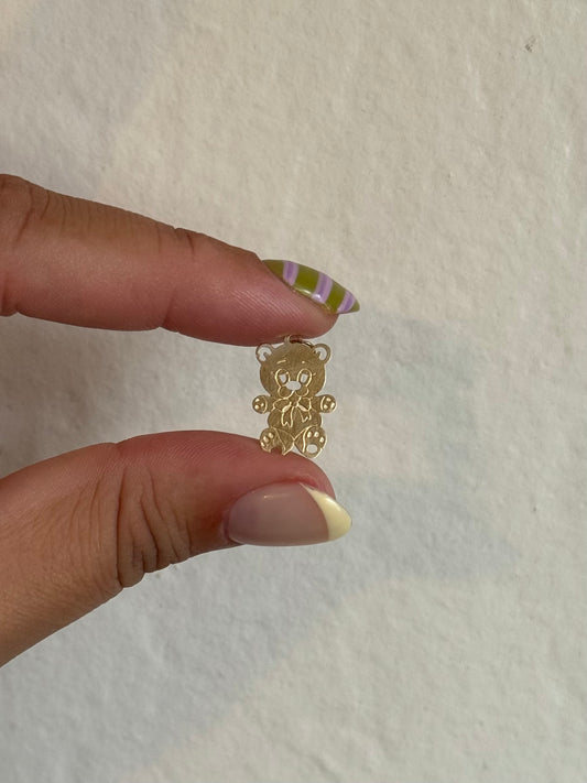 Vintage 14k Teddy Bear Bow Pendant