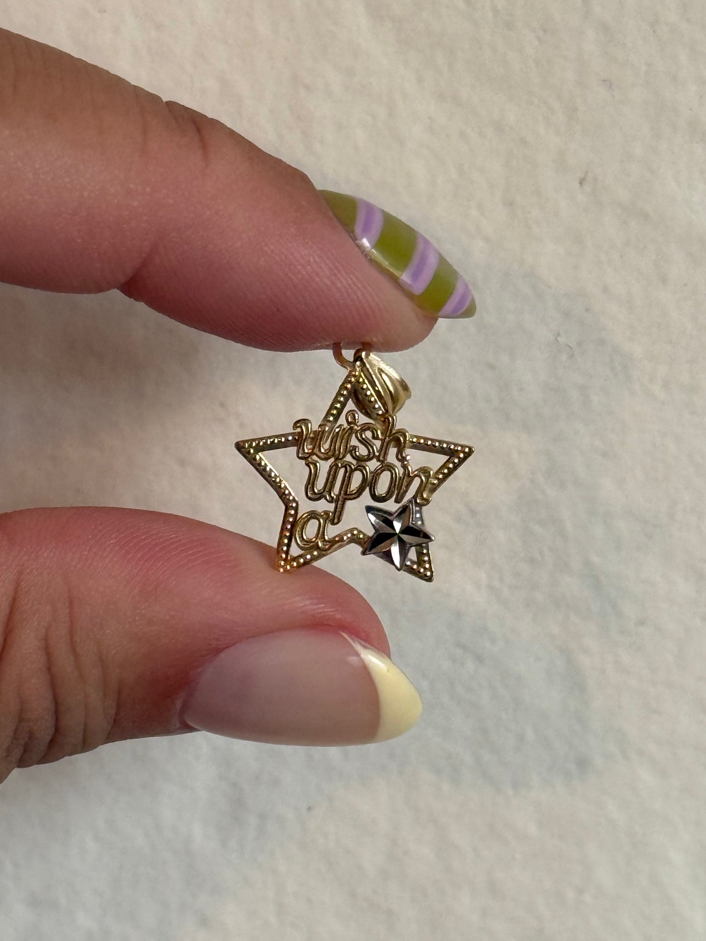 Vintage 14k Two Tone Wish Upon A Star Pendant