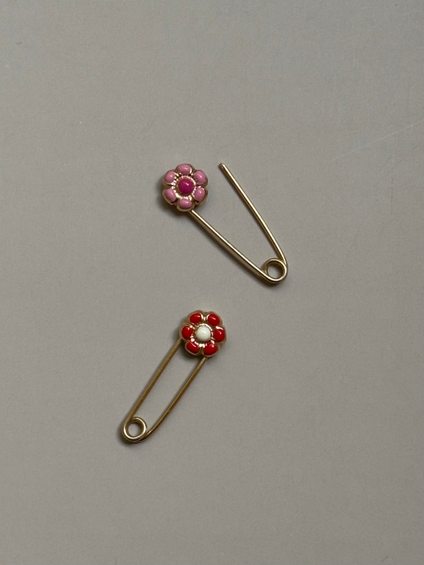 14k Enamel Safety Pins