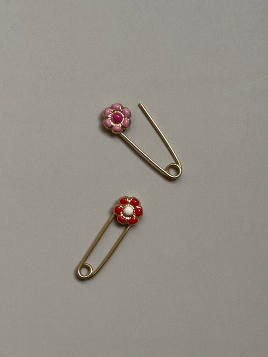 14k Enamel Safety Pins
