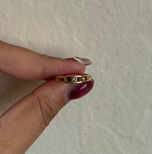 14k Diamond + Ruby Ring