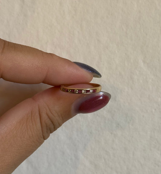 14k Diamond + Ruby Ring